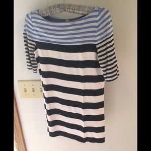 Bailey 44 top in navy/light blue w/metallic-Sz Sm